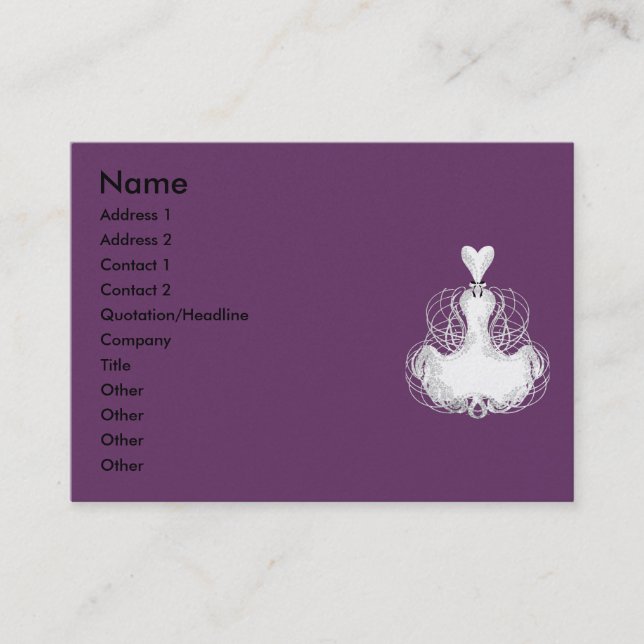 Fashion Diva - White Lace Dress Business Card (Front)