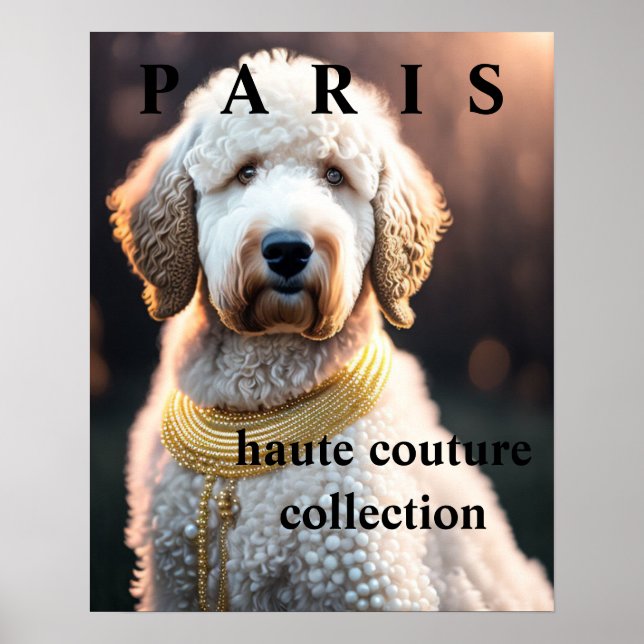 Fashion Dog/ Goldendoodle with Custom Text  Poster (Front)