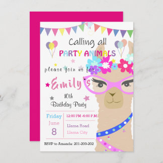 Fashion drama llama invitation
