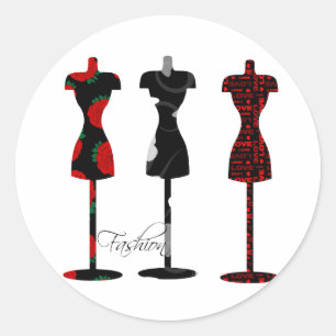 Fashion Dress Forms Classic Round Sticker
