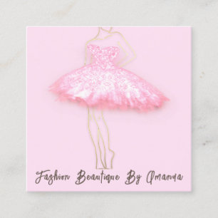 Fashion Dress Logo QR Code Body Shape Dress Square Business Card