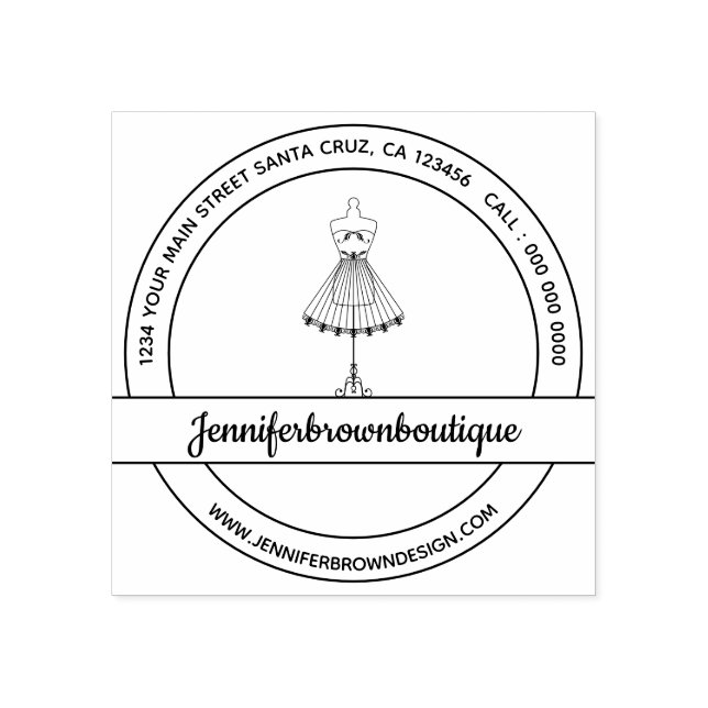 Fashion Dress Mannequin Sewing Rubber Stamp (Imprint)
