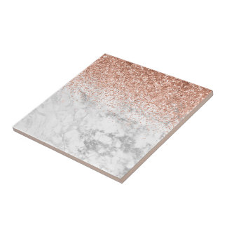 Fashion Elegant white Ombre Glitter Glitter Marble Tile