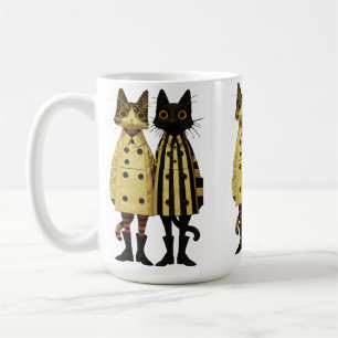Fashion Felines – Quirky Cat in Coats & Boots Coffee Mug