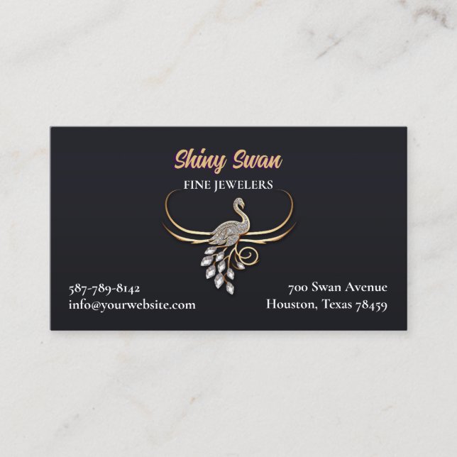 Fashion Fine Jewellery Business Card  (Front)