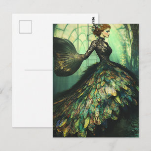Fashion Fish Scale Dress Postcard