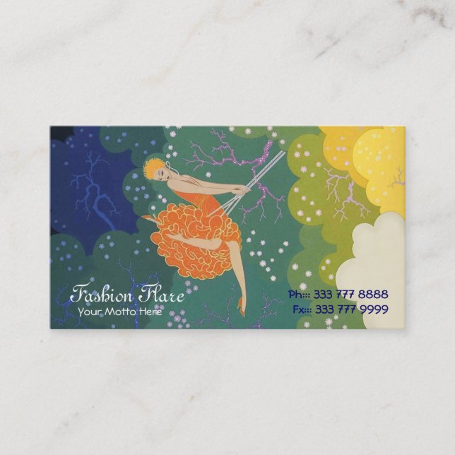 Fashion Flare Swing Girl Business Card (Front)