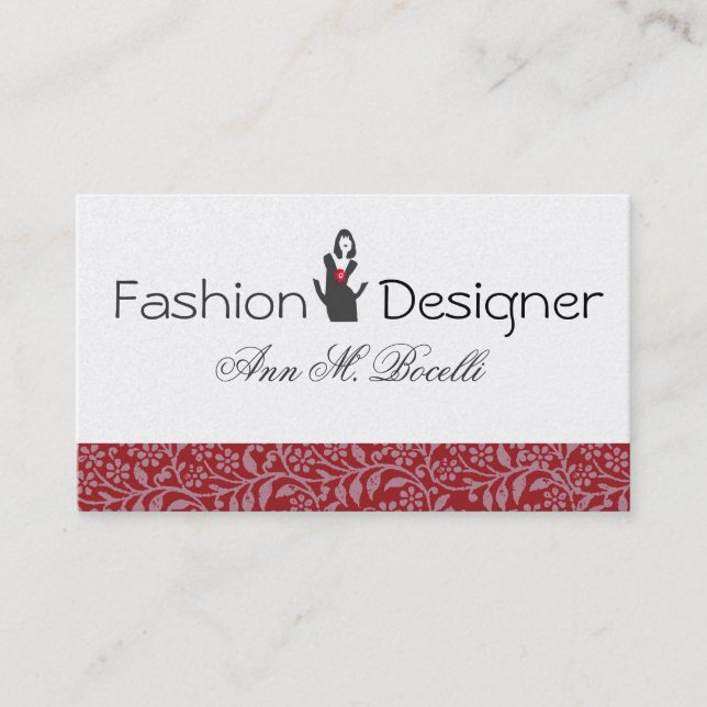 Fashion Flourished Model Posh Fashion Consultant Business Card (Front)