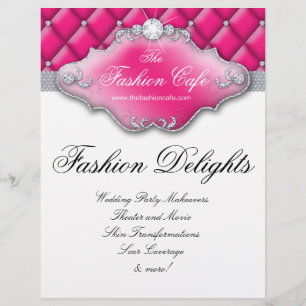Fashion Flyer Hair Salon Satin Diamonds Pink
