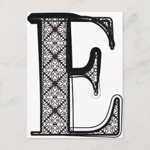 Fashion font, Letter E Postcard