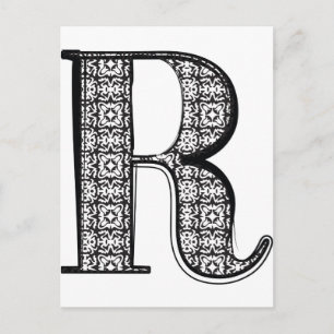 Fashion font, Letter R Postcard