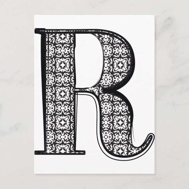 Fashion font, Letter R Postcard (Front)