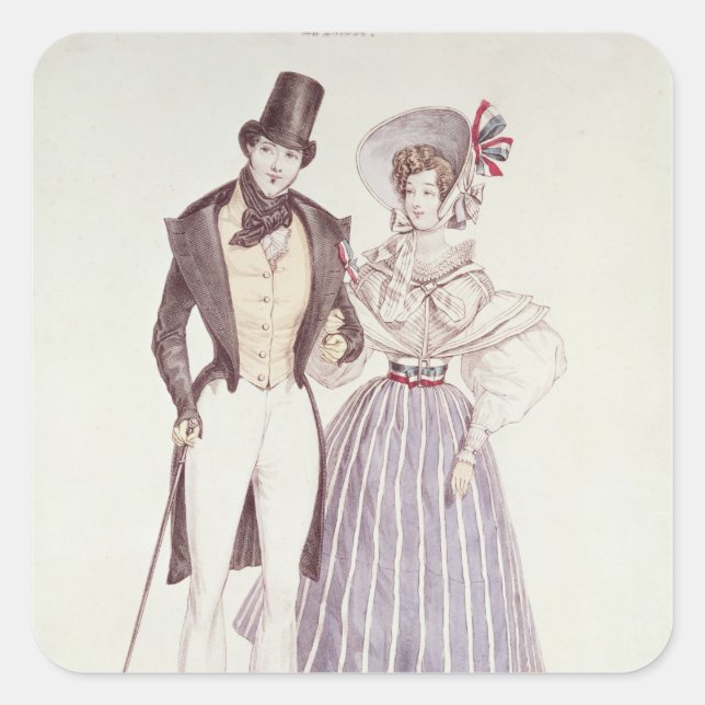 Fashion for Men and Women, 1830 Square Sticker (Front)