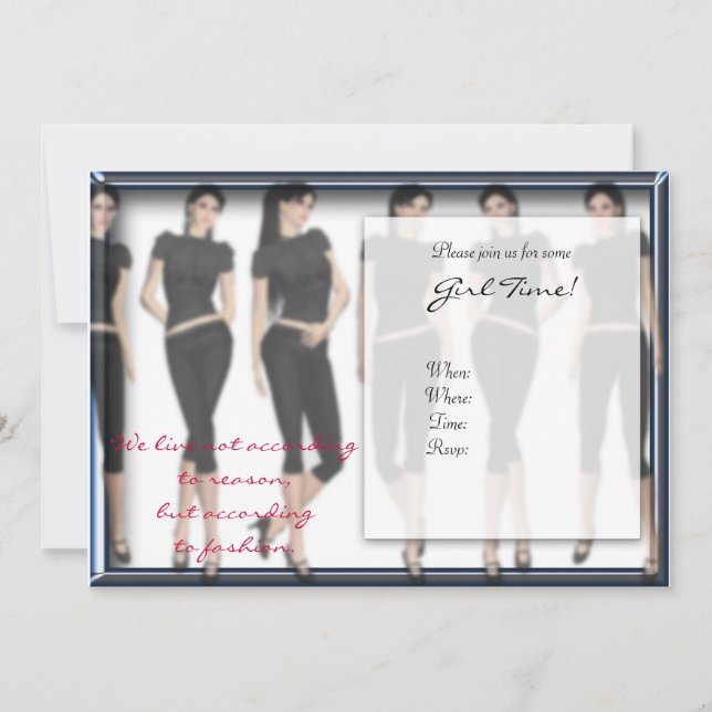 Fashion Forward Girl Time Invitations (Front)