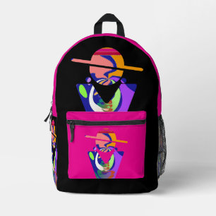Fashion Forward Pink Black Printed Backpack