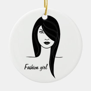 Fashion girl ceramic tree decoration