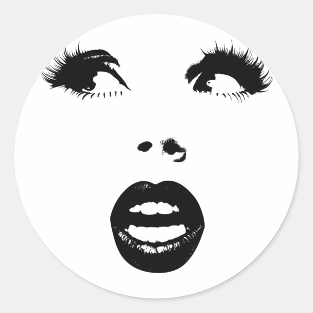 Fashion girl classic round sticker (Front)