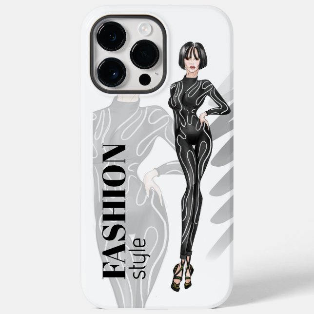 Fashion girl in black jumpsuit Case-Mate iPhone case (Back)