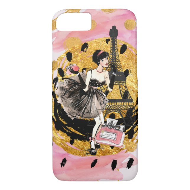 Fashion Girl in Paris Phonecase Case-Mate iPhone Case (Back)