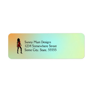 Fashion Girl in Red Dress Return Address Labels