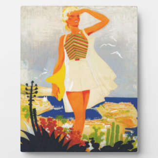 Fashion Girl Monte Carlo Beach Travel Plaque