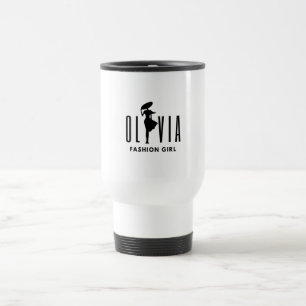 fashion girl shadow olivia black cute gift luxury  travel mug
