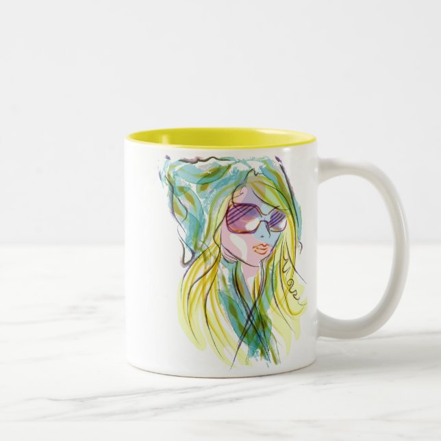 Fashion girl Two-Tone coffee mug (Right)