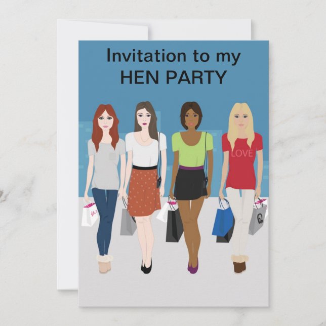 Fashion Girls Hen Party Invitation (Front)
