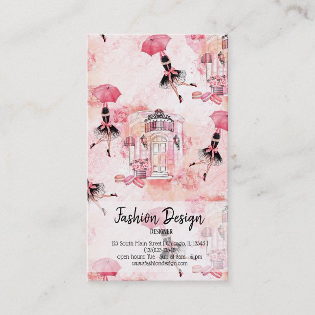 Fashion girly business card (Front)
