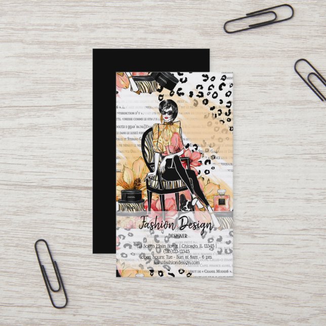 Fashion girly business card (Front/Back In Situ)