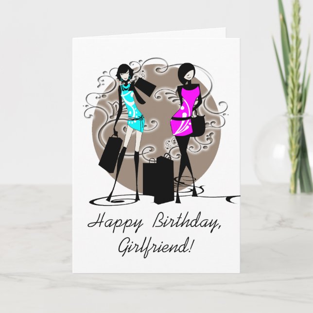 Fashion girly girls friends PERSONALIZE Card (Front)