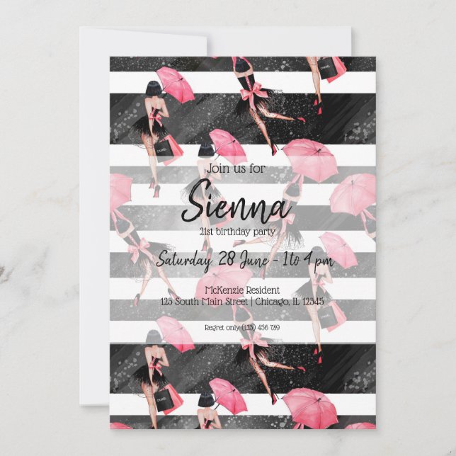 Fashion girly invitation (Front)