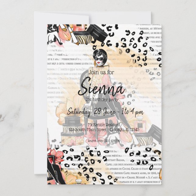 Fashion girly invitation (Front)