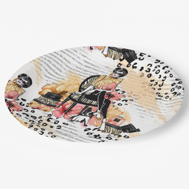 Fashion girly paper plate (Angled)
