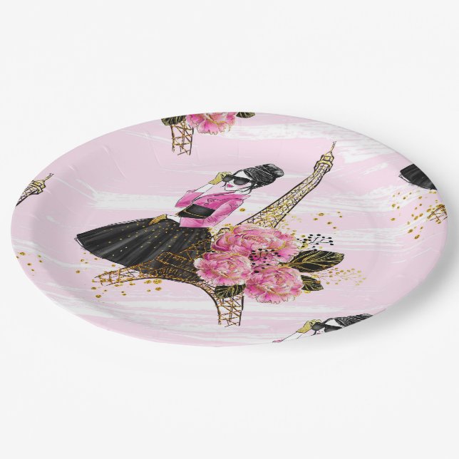 Fashion girly paper plate (Angled)