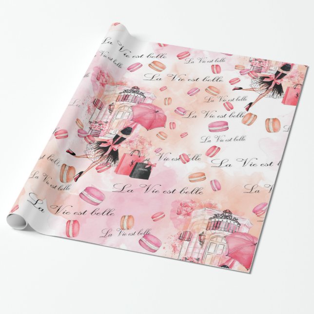 Fashion girly wrapping paper (Unrolled)