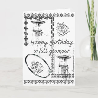 Fashion Glam Birthday Card Elegant Black and White