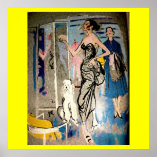 Fashion Glamour 1950's Print
