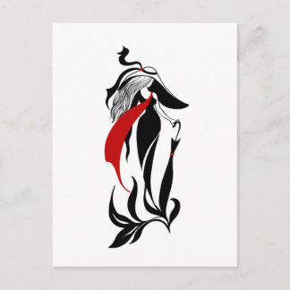 Fashion glamour beautiful graphic illustration postcard