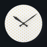 Fashion gold polka dots round clock<br><div class="desc">Chic and fashion design with a gold polka dot.</div>