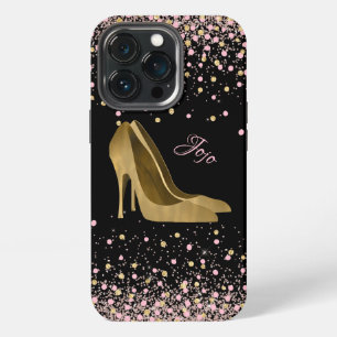 Fashion Gold Stiletto High Heels Glam iPhone 13 Pro Case