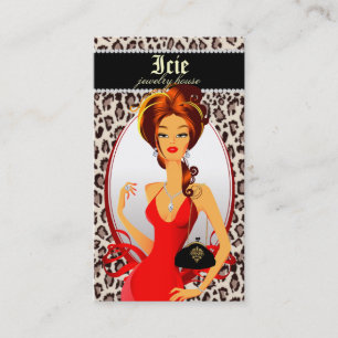 Fashion Handbag Business Card Zebra Leopard Modern