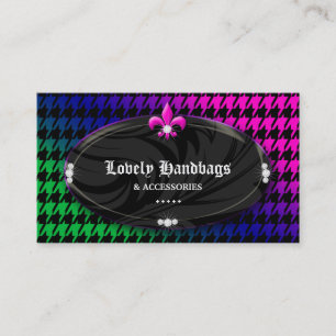 Fashion Houndstooth Fleur de lis Jewellery BPG Business Card