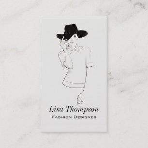 Fashion Icon Designer Lady Hat Business Card