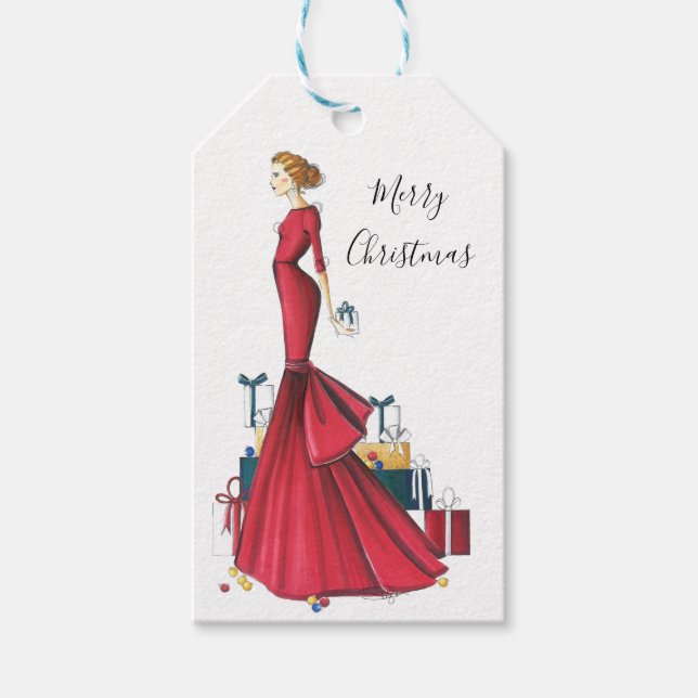 Fashion Illustrated Gift Tag "A Christmas Story" (Front)