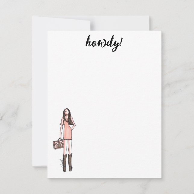 Fashion illustration cowgirl cards (Front)