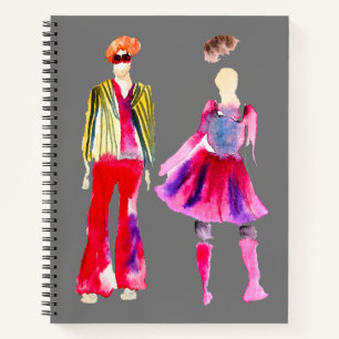Fashion illustration figures art watercolor notebook