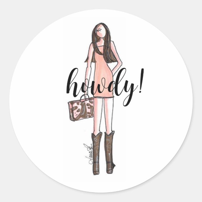 Fashion illustration stickers cowgirl (Front)