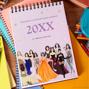 Fashion illustration, zodiac signs, zodiac calendar