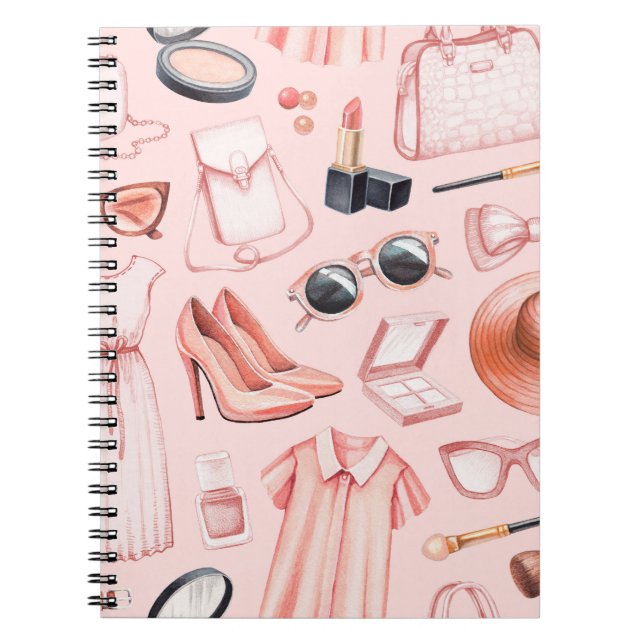 Fashion illustrations. Seamless pattern Notebook (Front)